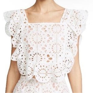 Anthropologie Red Carter Lace Eyelet Top